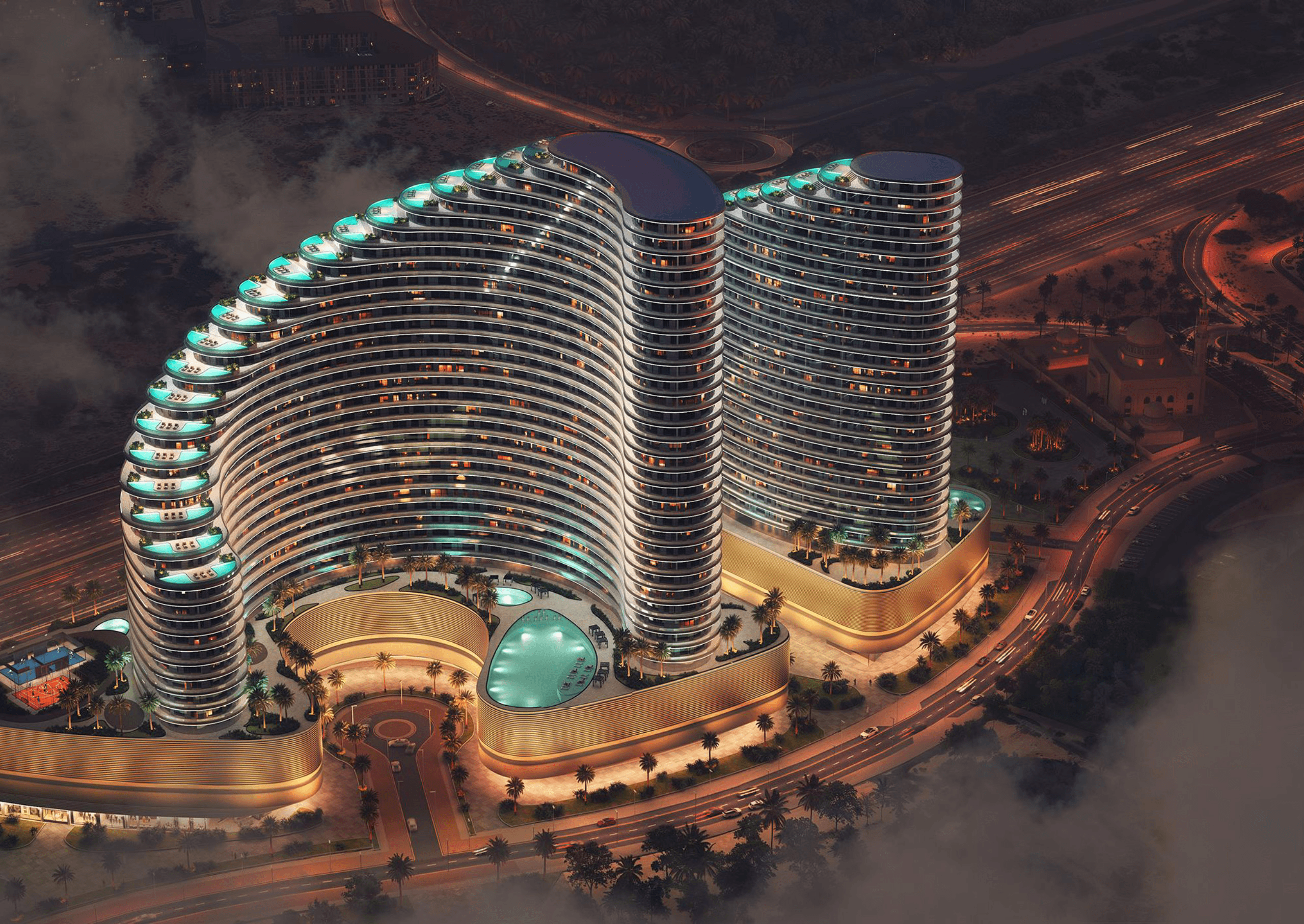 Binghatti Skyflame — Night View
